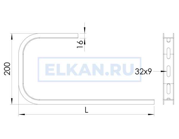 Подвес потолочный С-образный 400 мм оцинкованный