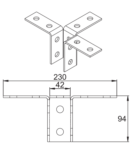 Пластина соединительная 3D MSP 219 горячий цинк