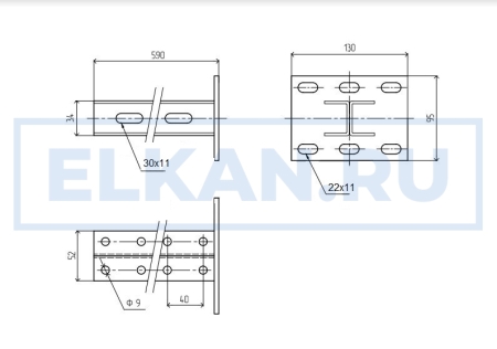 Стойка напольно - потолочная сварная двойная L200 горячий цинк