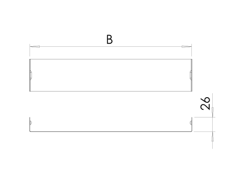 Крышка угла вертикального внутреннего 45 градусов 500 мм (1,0 мм) оцинкованная