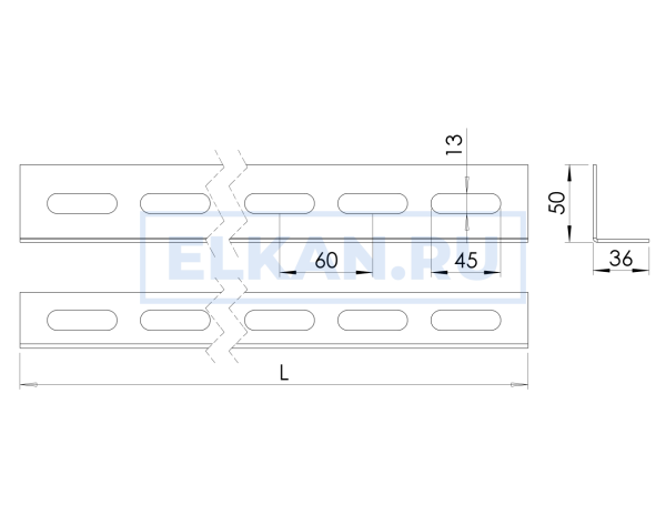 Уголок перфорированный К237 50х36х2500 толщина 2 мм горячий цинк Уголок перфорированный К237 50х36х2500 толщина 2 мм горячий цинк
