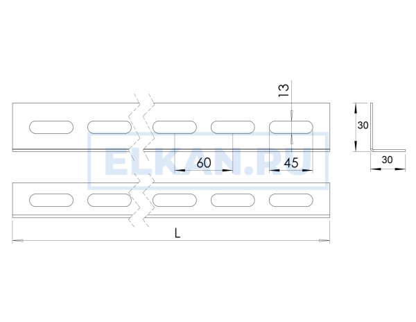 Уголок перфорированный 30х30 длина 3000 толщина 2.0 мм оцинкованный Уголок перфорированный 30х30 длина 3000 толщина 2.0 мм оцинкованный
