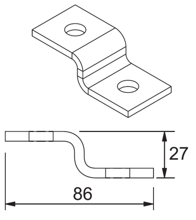 Пластина Z - образная 3 отверстия MSP 222 горячий цинк