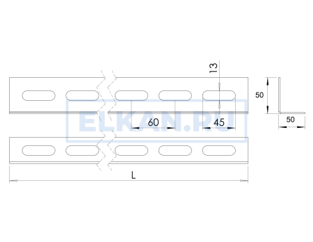 Уголок перфорированный 50х50 длина 2000 толщина 2.0 мм горячий цинк Уголок перфорированный 50х50 длина 2000 толщина 2.0 мм горячий цинк