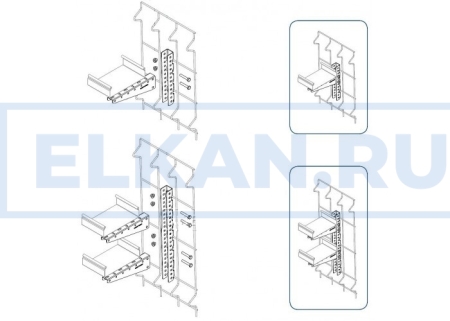 Крепление стойки к сетчатому забору 450 мм, оцинкованное