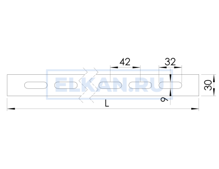 Полоса перфорированная К202 2,5 м оцинкованная