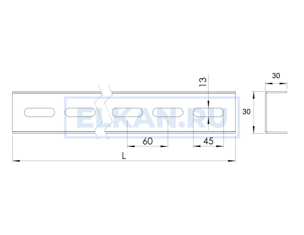 Профиль П-образный 30х30 длина 3000 толщина 2.0 мм нержавеющая сталь Профиль П-образный 30х30 длина 3000 толщина 2.0 мм нержавеющая сталь