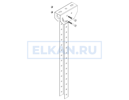 Поворотно потолочный кронштейн для стойки 35х30 оцинкованный