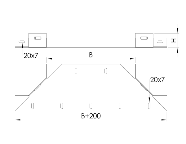 Отвод Т-образный горизонтальный 400х50 (1,0 мм) оцинкованный