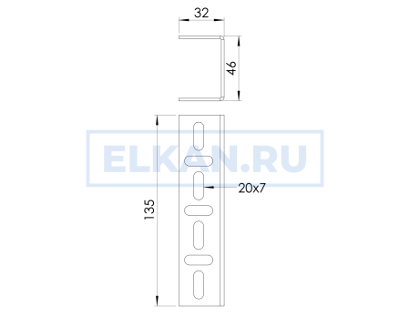 Соединитель для стойки 35х30 оцинкованный