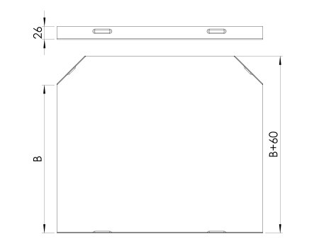 Крышка угла Т-образного горизонтального 100 мм оцинкованная