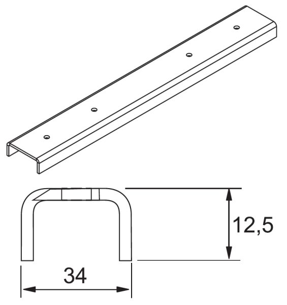 MSP 234 Канальный внутренний соединитель для профиля MS 4121 гальваническое цинкование