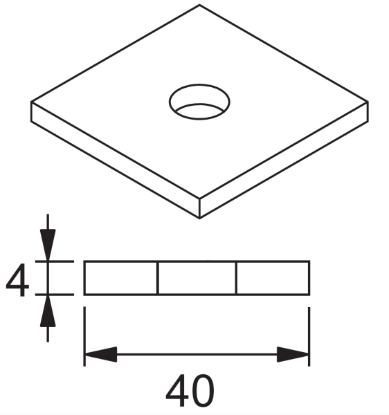 Квадратная шайба MSP 101 крашенная