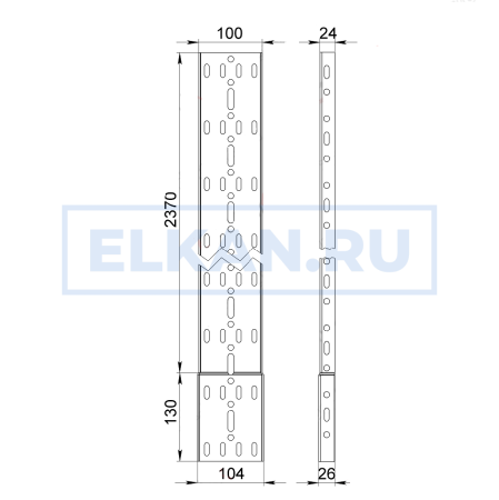 Лоток лестничный НЛ-10 П1.87 толщина 1.5мм длина 2000мм оцинкованный
