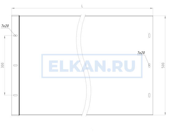 Лоток неперфорированный 500х200х2000 (1,0 мм) оцинкованный