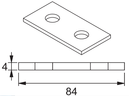 Пластина 2 отверстия MSP 102 горячий цинк
