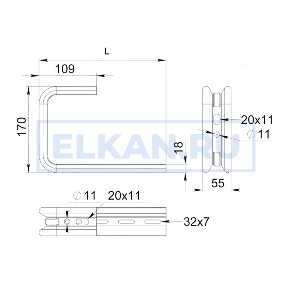 Подвес потолочный 150 мм Омега профиль оцинкованный