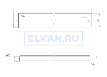 Лоток неперфорированный 100х50х3000 (0,7 мм) оцинкованный Лоток неперфорированный 100х50х3000 (0,7 мм) оцинкованный