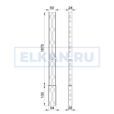 Лоток лестничный НЛ-5 П2.37 толщина 1.5мм длина 2500мм оцинкованный