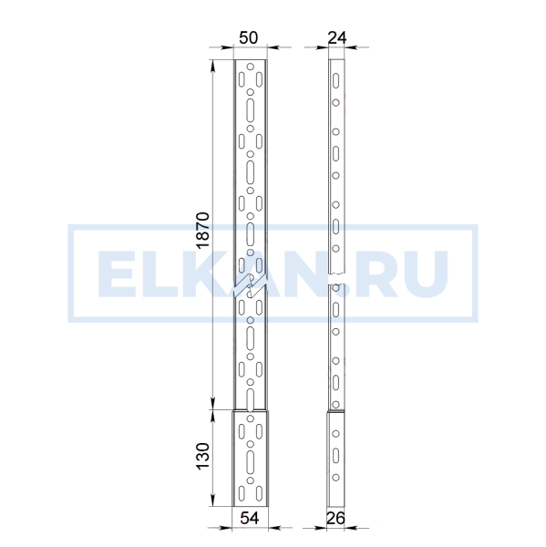 Лоток лестничный НЛ-5 П1.87 толщина 1.5мм длина 2000мм оцинкованный