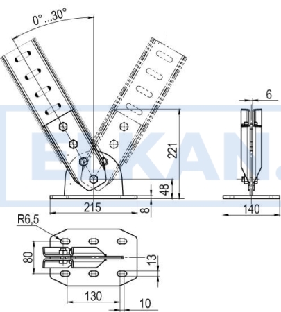 Крепление к потолку поворотное I-профиля