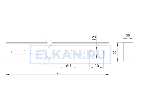 Профиль П-образный 50х50 длинна 2000 толщина 2.0 мм нержавеющая сталь Профиль П-образный 50х50 длинна 2000 толщина 2.0 мм нержавеющая сталь