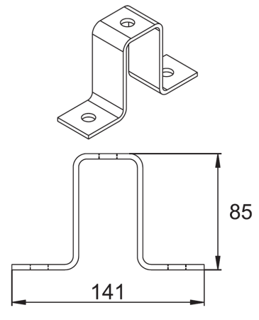 MSP 229 Прямоугольная скоба для сдвоенного профиля 2хMS 4141 по высоте горячий цинк