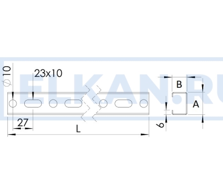 Траверса монтажная 20х30 3м горячий цинк