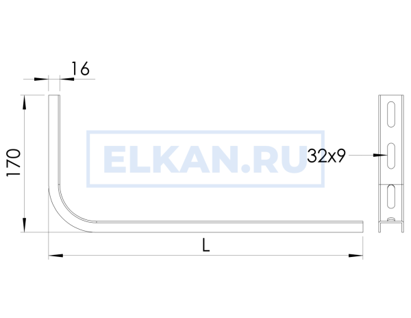 Подвес настенный 200 мм горячий цинк