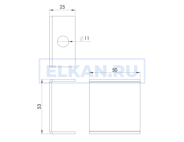 Кронштейн под шпильку С-образный оцинкованный