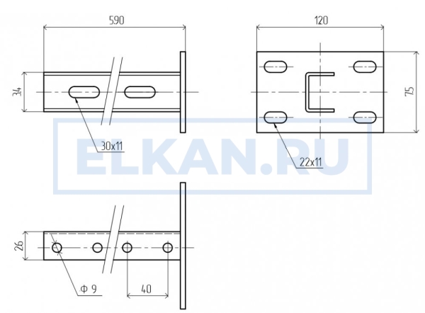 Стойка напольно - потолочная сварная L500 оцинкованная