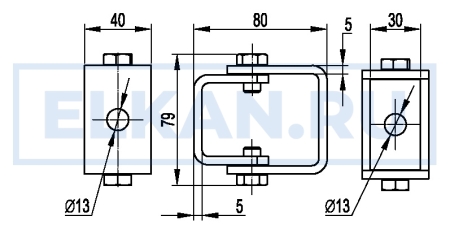 Шарнир универсальный с изменяемым углом для резьбовой шпильки М10