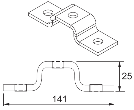 MSP 227 Прямоугольная скоба для профиля MS 4121 горячий цинк