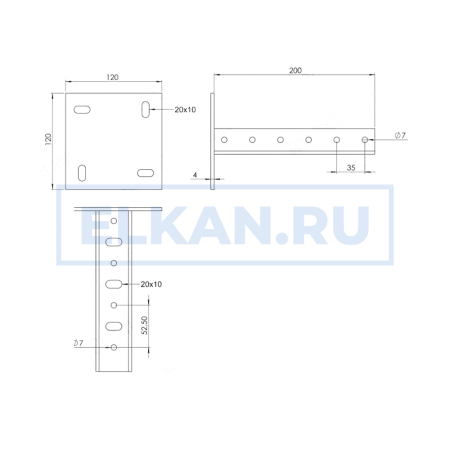 Опора вертикальная для стойки СП оцинкованная
