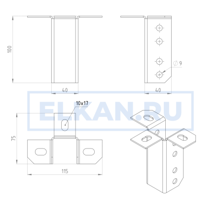 Кронштейн потолочный КР горячий цинк