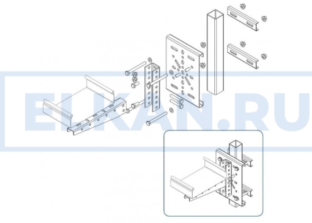 Крепление монтажной пластины к профильной трубе, горячий цинк