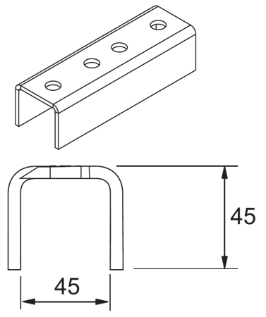 MSP 231 Канальный внешний соединитель для профиля MS 4141 без покрытия