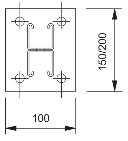 Стойка потолочная двойная MSS 2х4141 длина 1000 мм без покрытия Стойка потолочная двойная MSS 2х4141 длина 1000 мм без покрытия