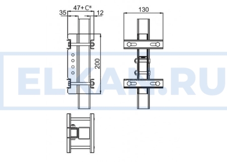 Крепление стойки к профильной трубе, горячий цинк